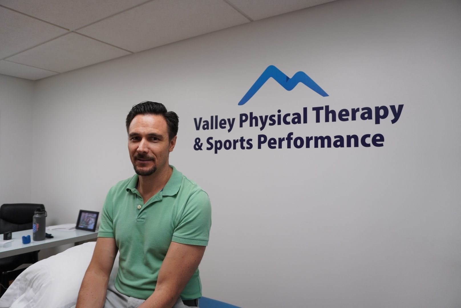 Dr. Adam Van Nortwick performing a PRI adduction drop test assessment at Valley PT